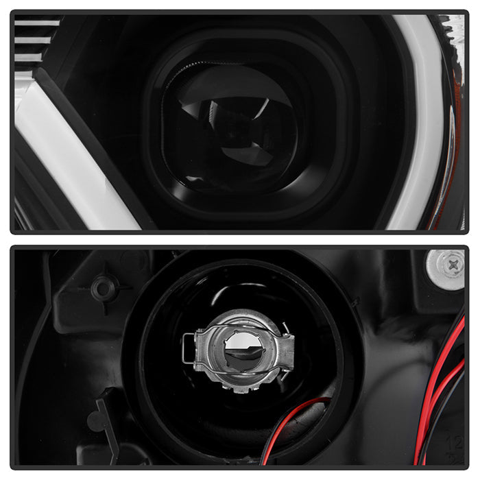 xTune 12-15 Toyota Tacoma Projector Headlights w/ Light Bar - Black (PRO-JH-TTA12-LB-BK)