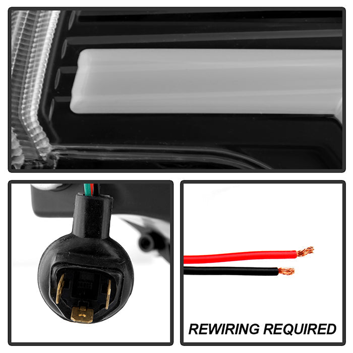xTune 12-15 Toyota Tacoma Projector Headlights w/ Light Bar - Black (PRO-JH-TTA12-LB-BK)