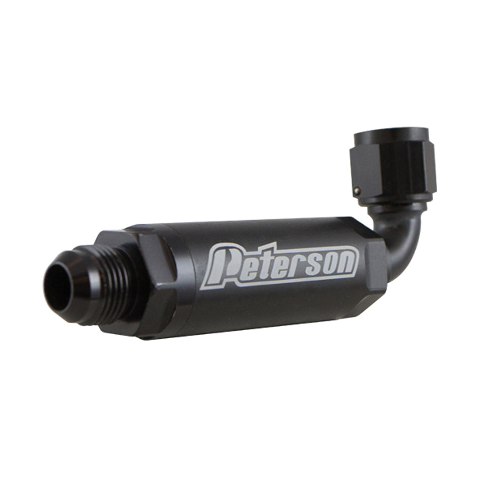 Peterson Fluid Systems Scavenge Filter -8AN 90 Degree