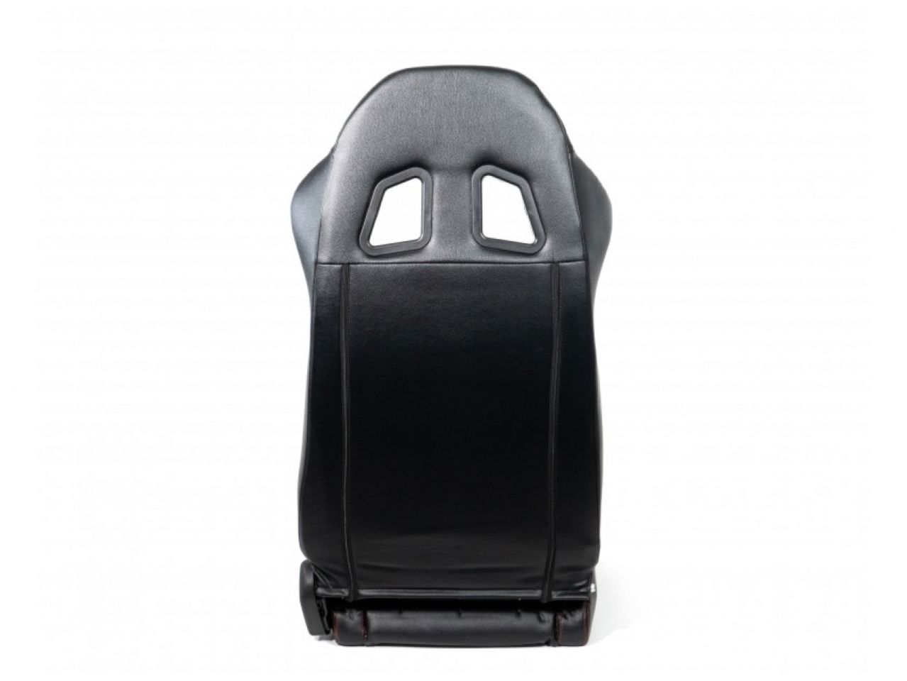 NRG Reclinable Racing Seats (Pair) Black Leather w/NRG Logo Red Stitch