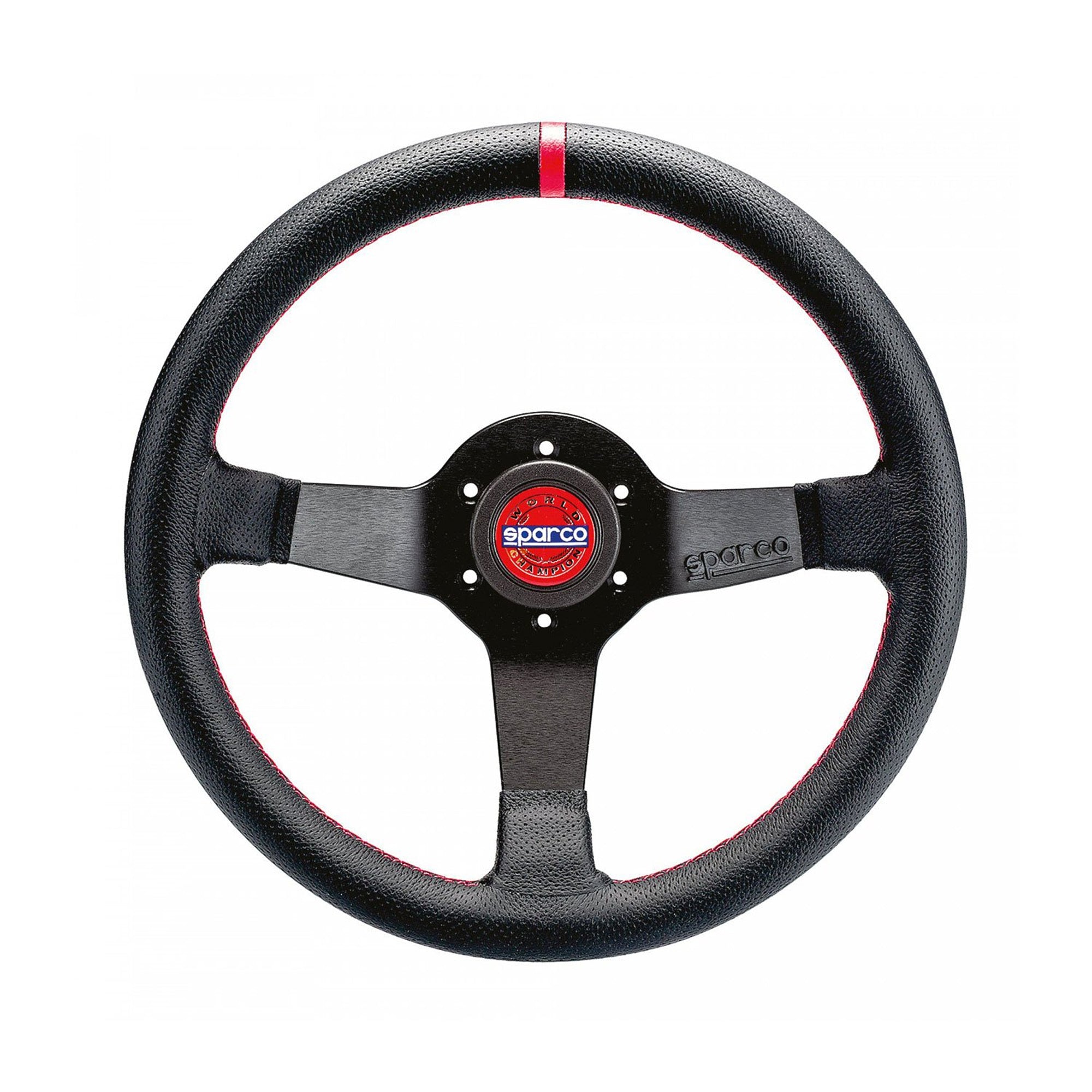 Sparco Steering Wheel R330 Champion Black Leather / Red Stitching