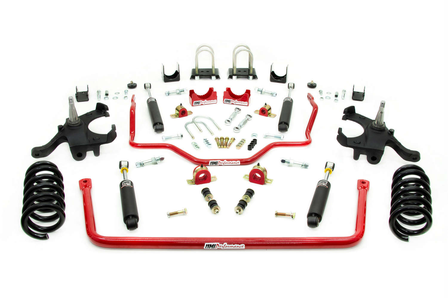 UMI Performance 73-87 GM C10 Handling and Lowering Kit Stage 2 4.5inF/6inR UMI Shocks - Red