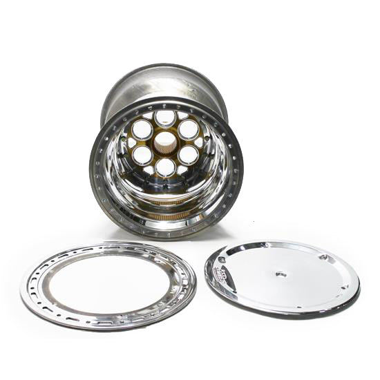 Weld Magnum Sprint 15x17 / 42-Spline / 5in. BS Gold Wheel - Outer Beadlock w/6-Dzus Cover