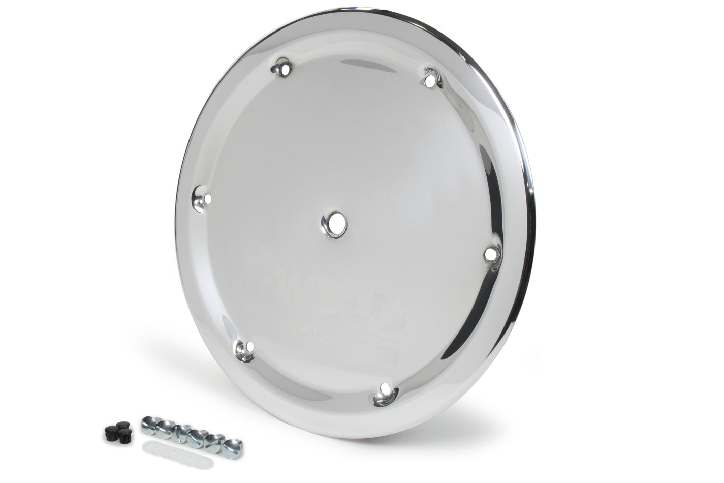 Weld Oval Ultra Mud Cover 15in. w/6-Dzus - Polished Aluminum Cover