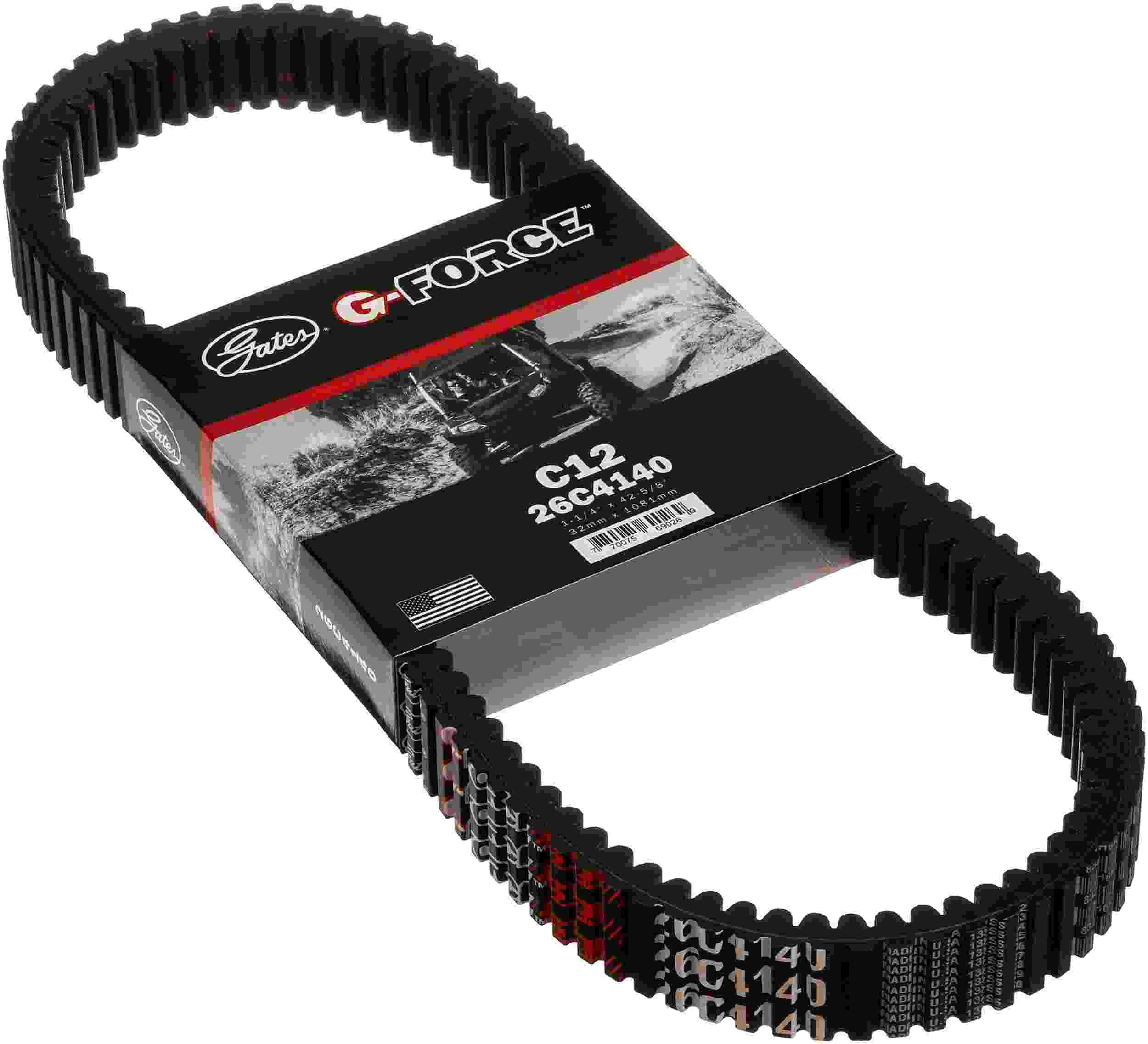 Gates 2015-17 Polaris RZR S 875cc G-Force Carbon Cord CVT Belts