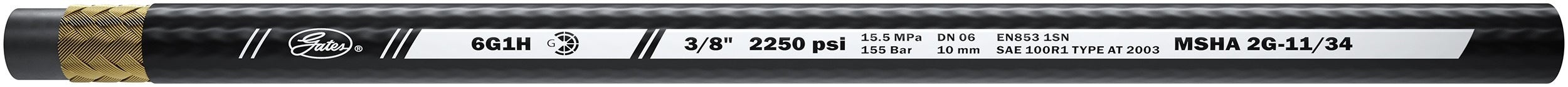 Gates Hydraulic Hose - Medium Pressure - Global G1H 1-Wire Braid Hose - High-Temp