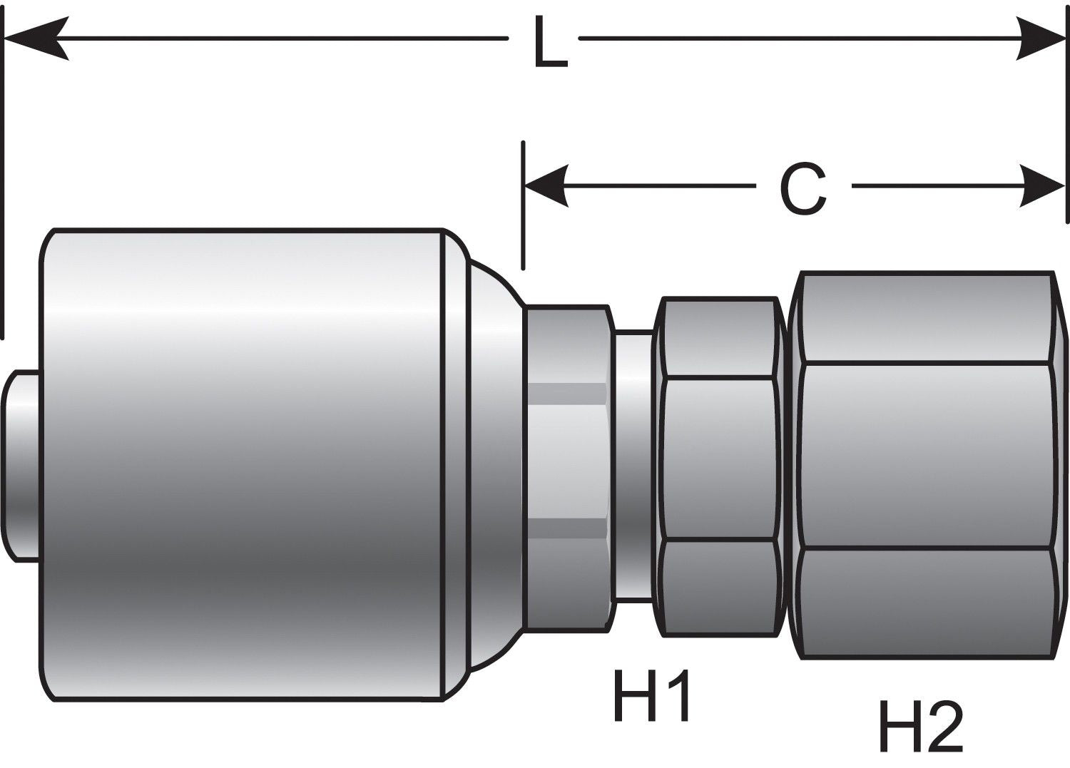 Gates MegaCrimp Couplings Female JIC 37 Deg Flare Swivel - 125 Pack