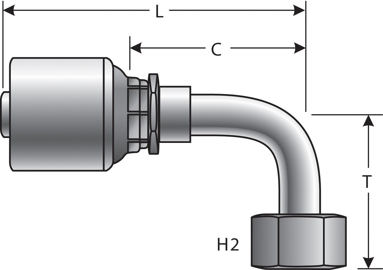 Gates MegaCrimp Coupling Female JIC 37 Deg Flare Swivel - Single