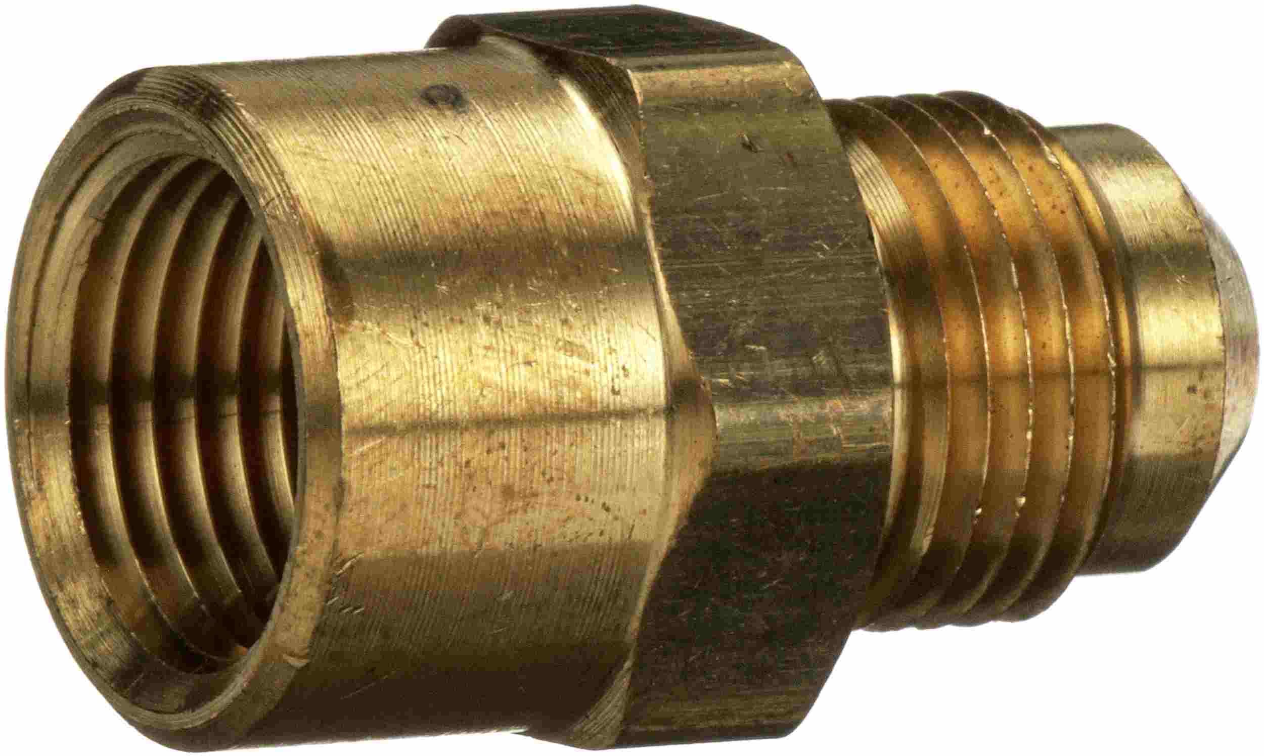 Gates Male SAE 45 Deg Flare to Female Pipe T1 Thread 5/8-18in T2 Thread 1/4-18in A1 3/8in OD