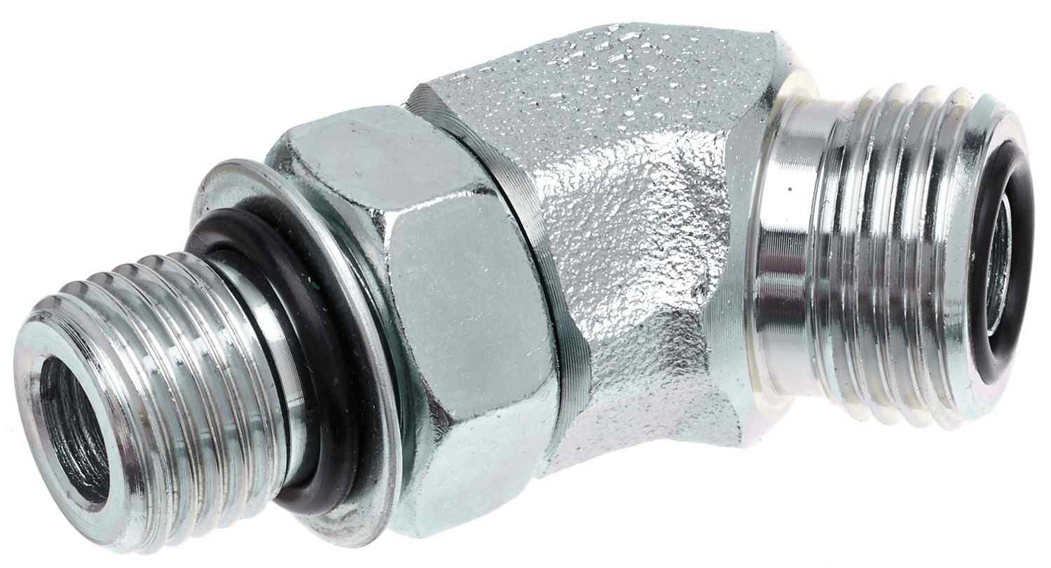 Gates Hydraulic Adapter Male Flat-Face O-Ring to Male O-Ring Boss 45 Deg