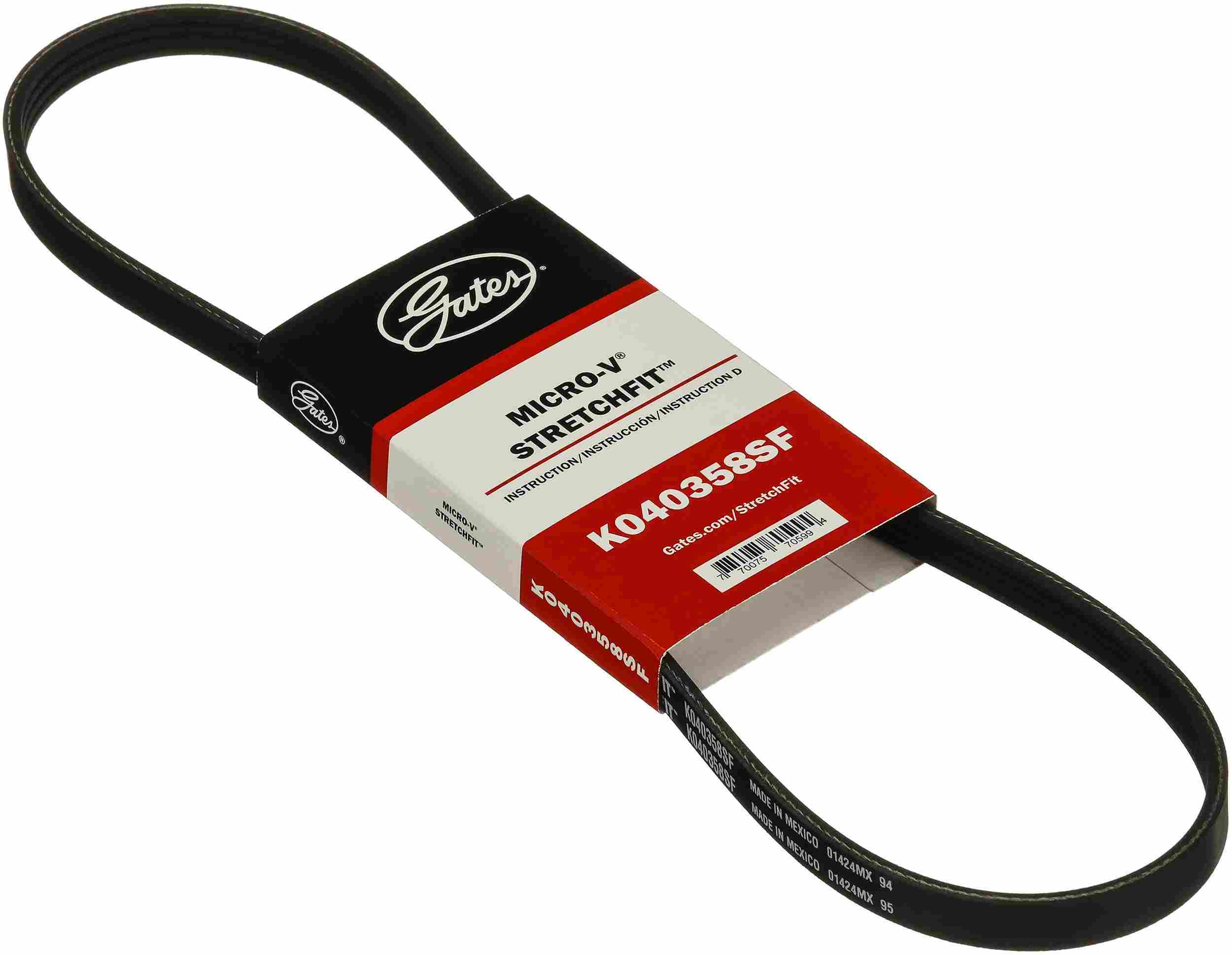 Gates 20-23 Chevrolet Corvette V-8 6.2L A.C. Stretch Fit V-Ribbed Belt