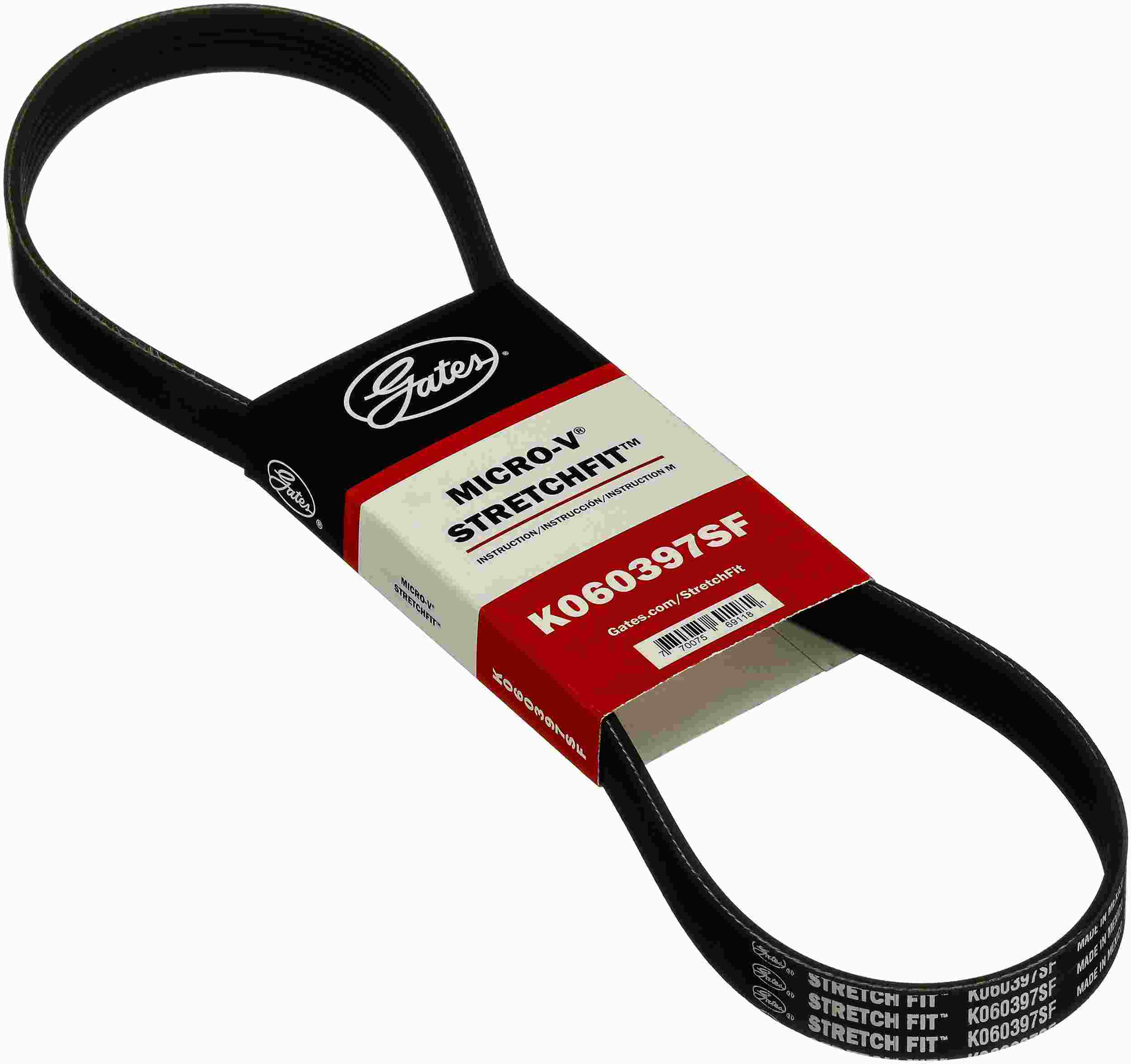Gates 11-13 Ford Fiesta 4-Cyl. 1.6L Serpentine Stretch Fit V-Ribbed Belt