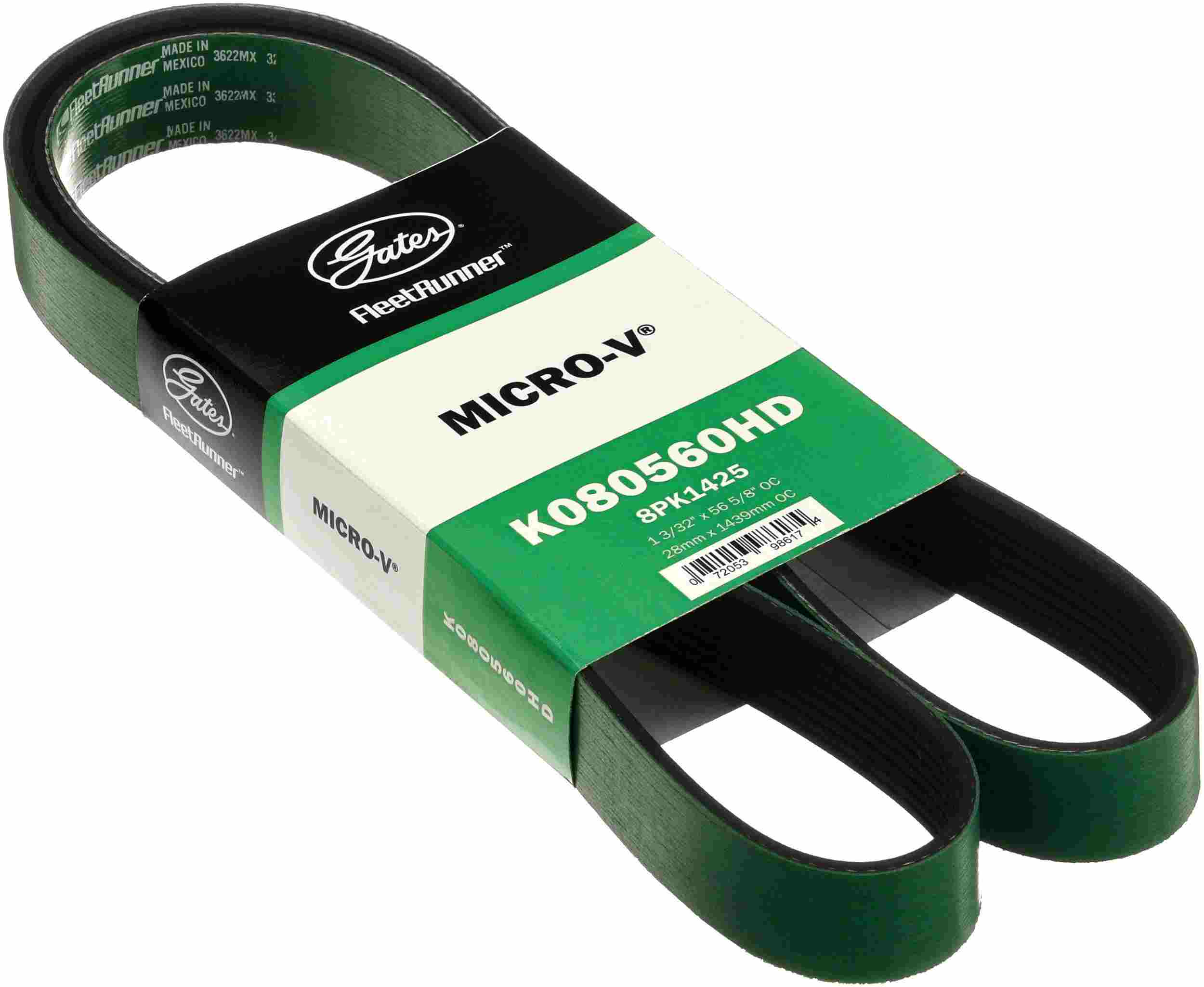 Gates K08 1-3/32in x 56-5/8in Micro-V Belt