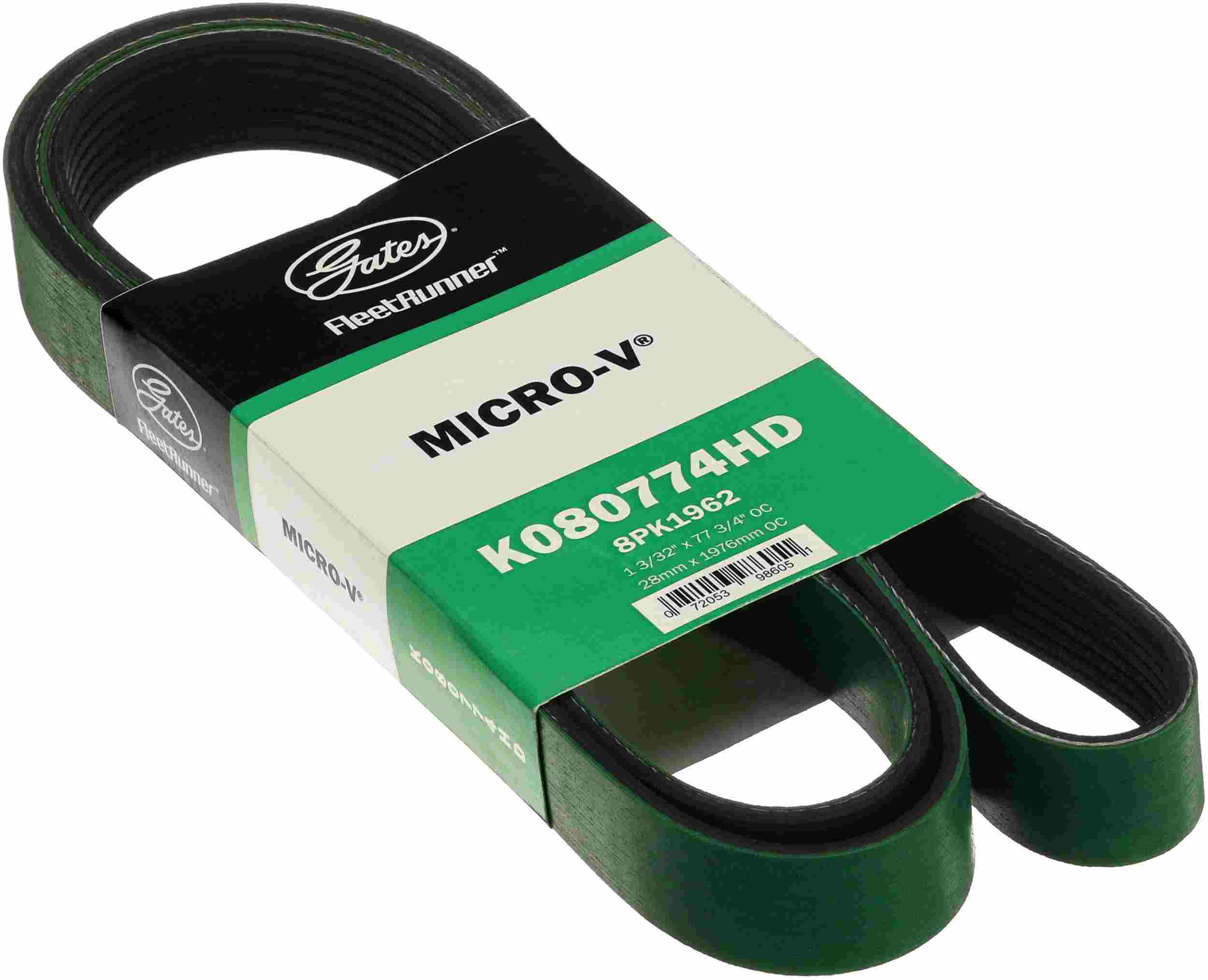 Gates Fleet Runner Micro-V Belts - 8 Ribs - 77.25in Length