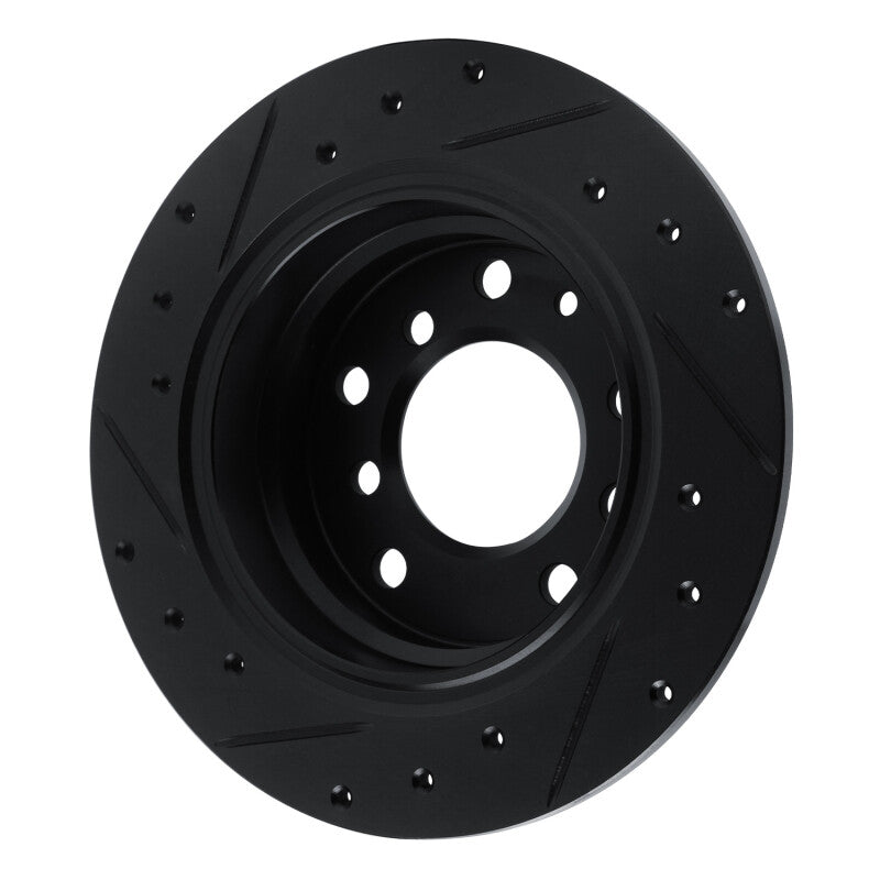 R1 69-81 BMW BAVARIA Rear Right Drilled & Slotted Black Brake Rotor