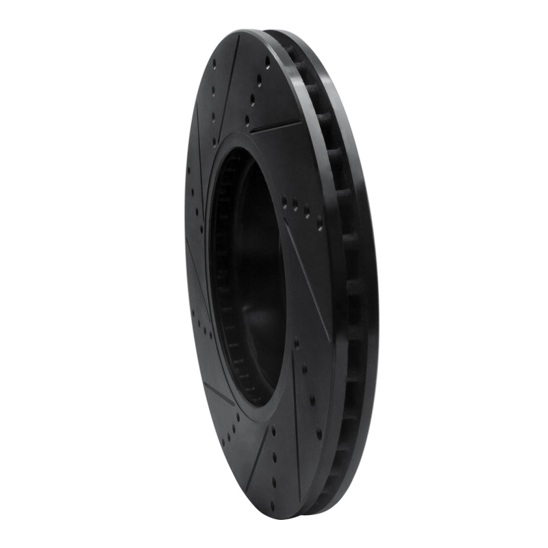 R1 13-20 BMW 440I Coupe Front Right Drilled & Slotted Black Brake Rotor