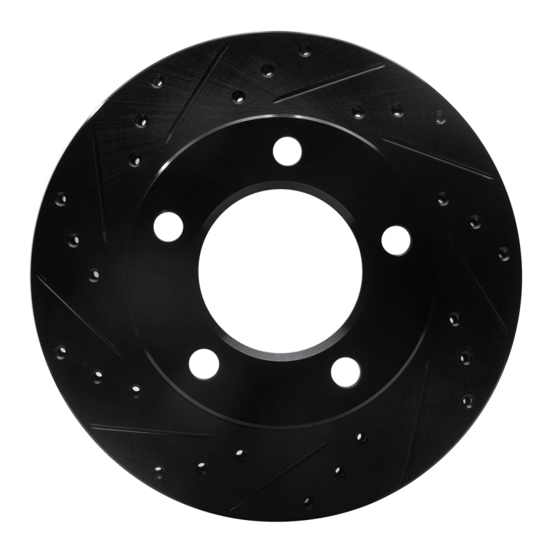 R1 76-86 Jeep SCRamBLER Front Left Drilled & Slotted Black Brake Rotor