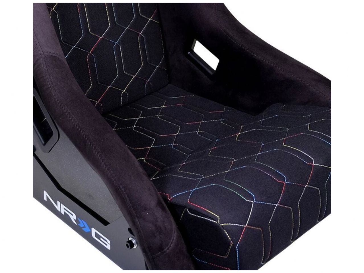NRG FRP Bucket Seat Cushion - Multi Color Geometric 3-Piece Seat Cushion