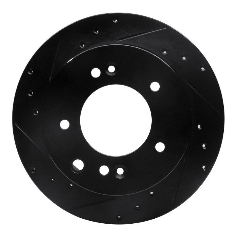 R1 03-06 Kia Sorento Rear Left Drilled & Slotted Black Brake Rotor