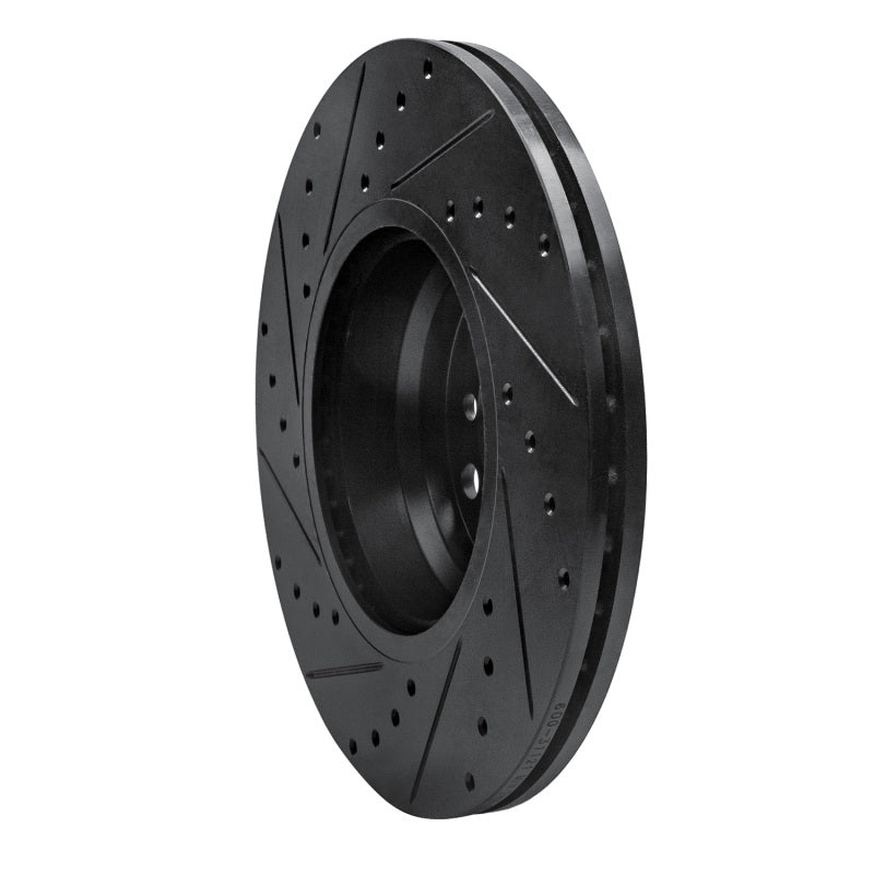 R1 12-18 BMW 428I Front Right Drilled & Slotted Black Brake Rotor
