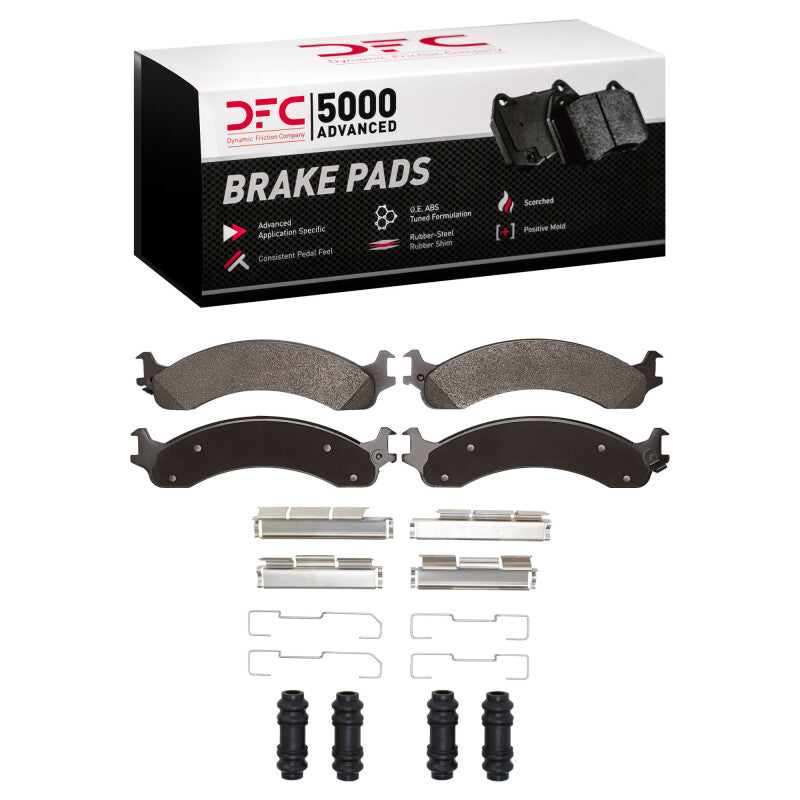 DFC 00-02 Dodge Ram 4000 (Mexico) Front 5000 Advanced Semi Metallic Brake Pads and Hardware Kit