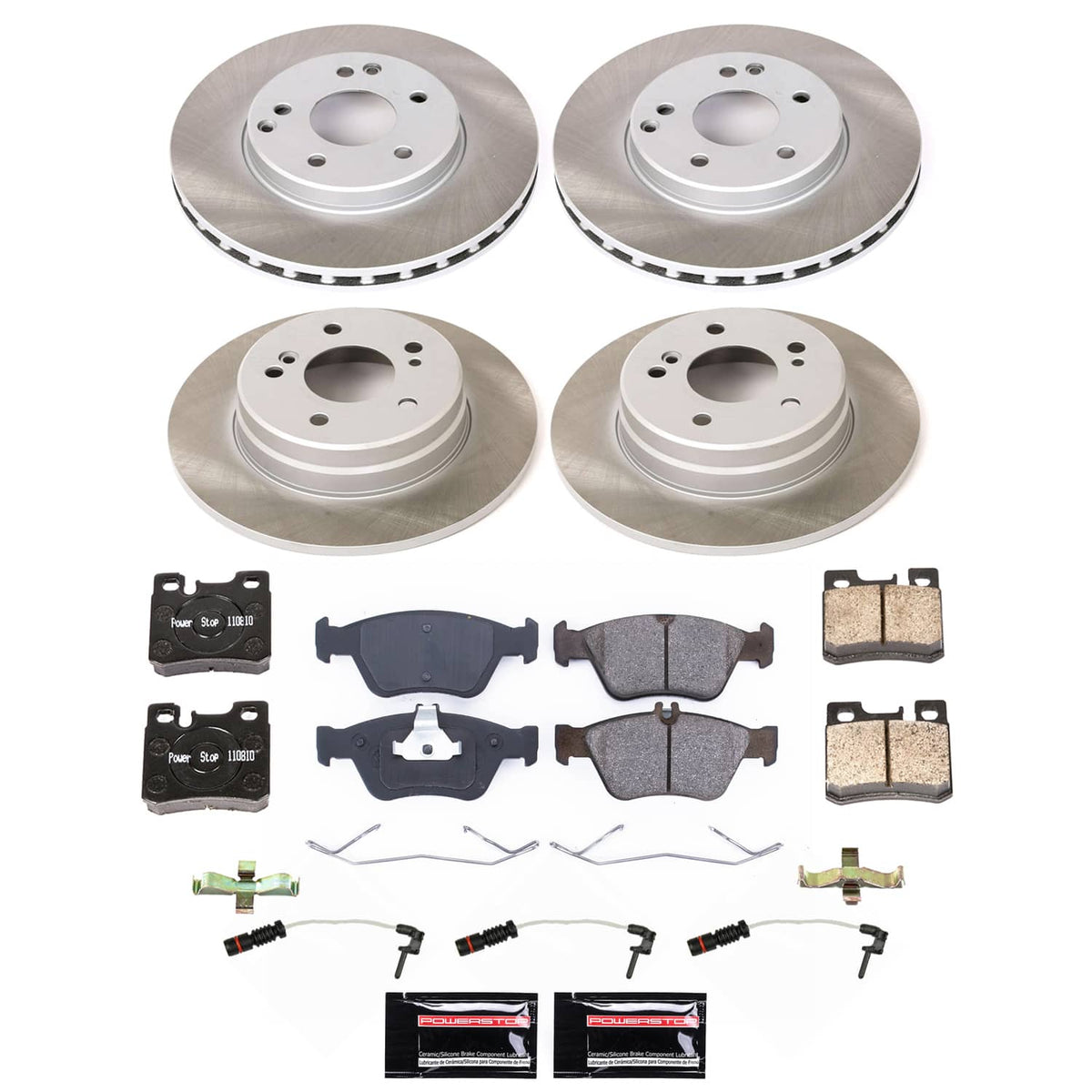 Power Stop 99-00 Mercedes-Benz C230 Front and Rear Semi-Coated Rotor Kit