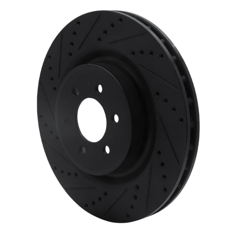R1 2003-2017 Dodge Viper Front Left Drilled & Slotted Black Brake Rotor