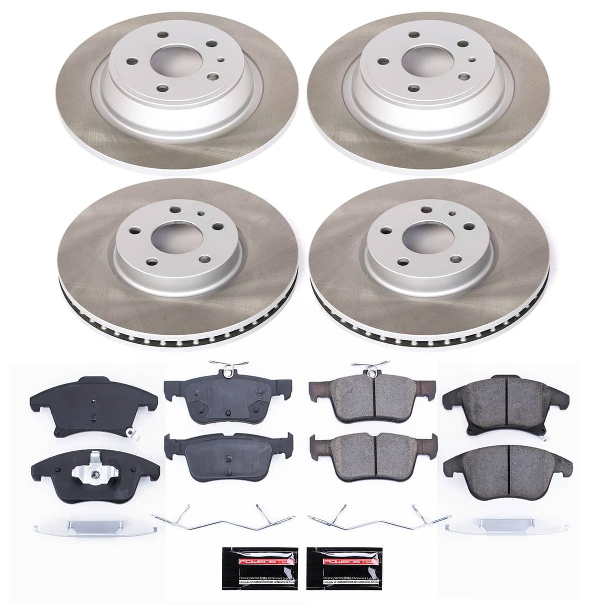 Power Stop 13-16 Ford Fusion Front and Rear Semi-Coated Rotor Kit