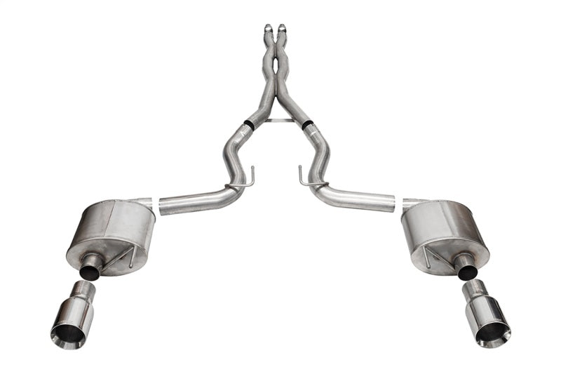 Corsa 24+ Ford MustangGT Sport Cat-Back Exhaust Sys. 3.0in Dual Rear Exit w/4.5in Straight Cut Tips