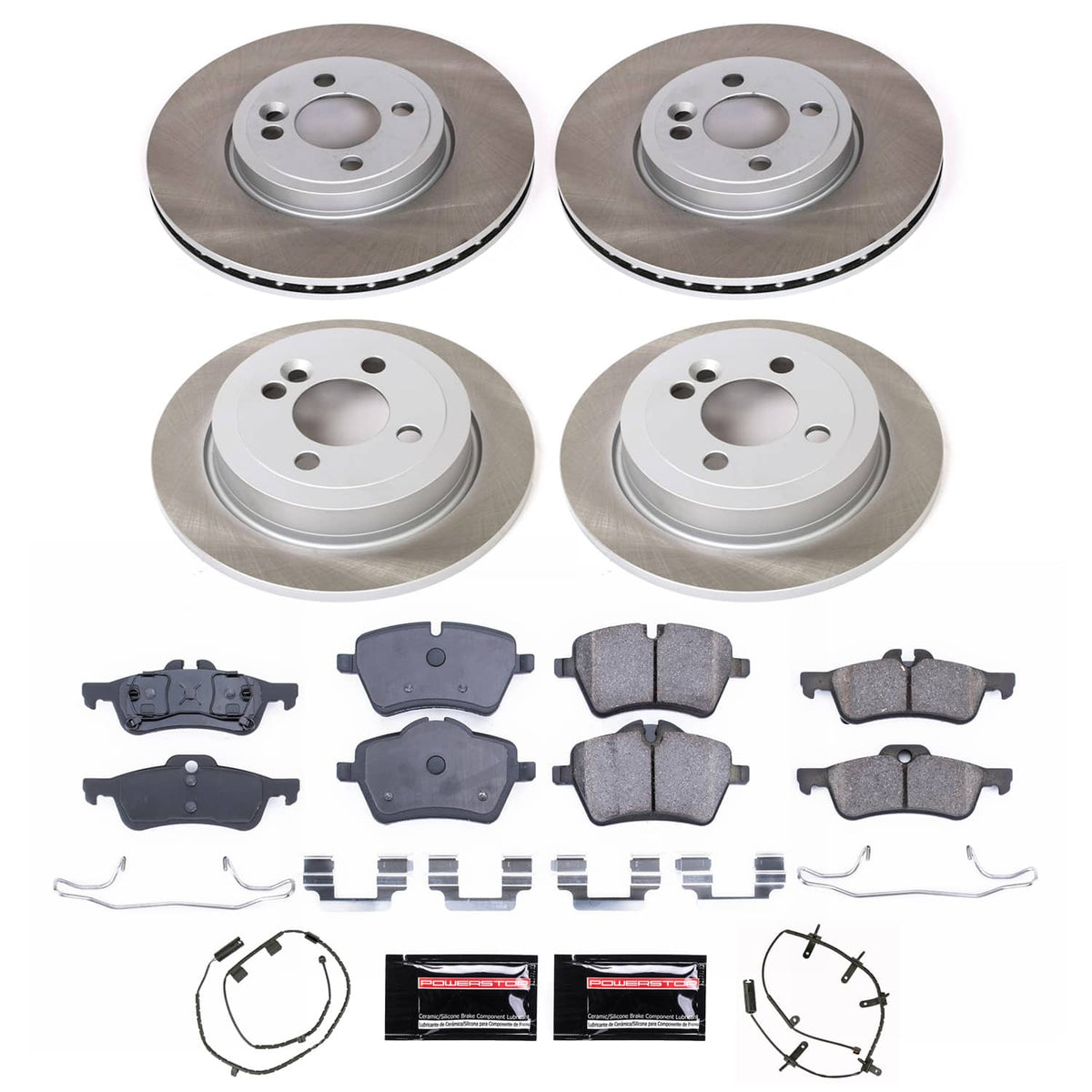 Power Stop 07-08 Mini Cooper Front and Rear Semi-Coated Rotor Kit