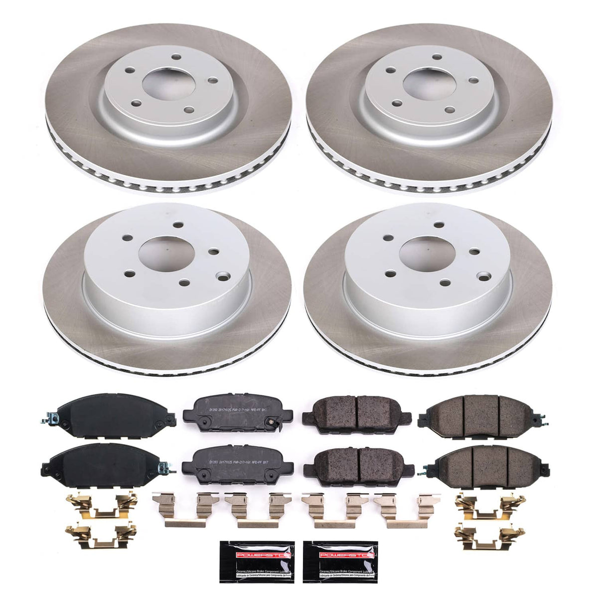 Power Stop 2019 Infiniti QX60 Front and Rear Semi-Coated Rotor Kit