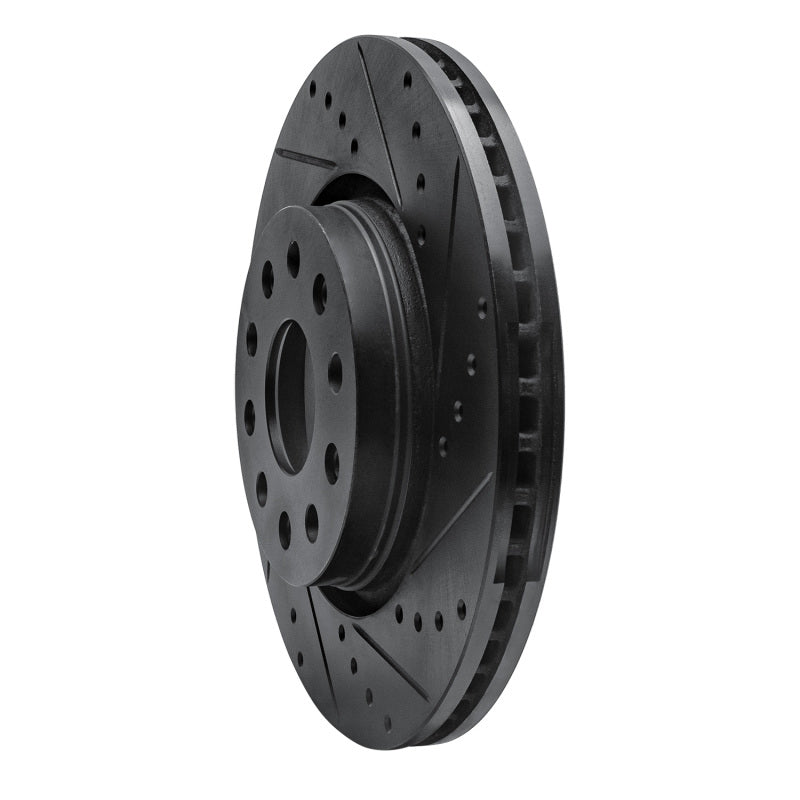 R1 2002-2018 Dodge Sprinter 2500 Rear Right Drilled & Slotted Black Brake Rotor