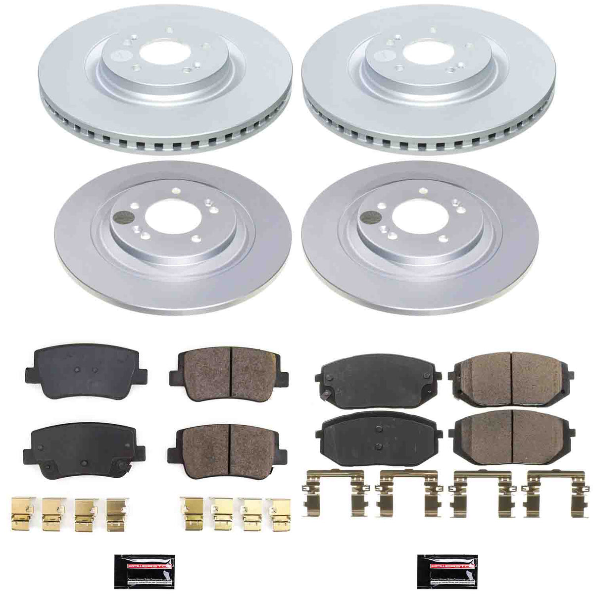 Power Stop 22-23 Hyundai Sonata Front and Rear Z17 Coated Brake Kit