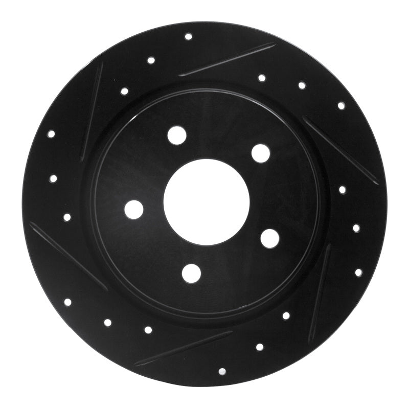R1 20-22 Hyundai Ioniq Rear Left Drilled & Slotted Black Brake Rotor