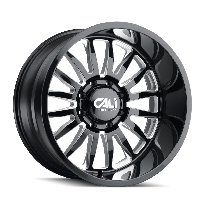 Cali Off-Road 9110 Summit 22x12 / 8x180 BP / -51mm Offset / 124.1mm Hub Gloss Black Milled Wheel