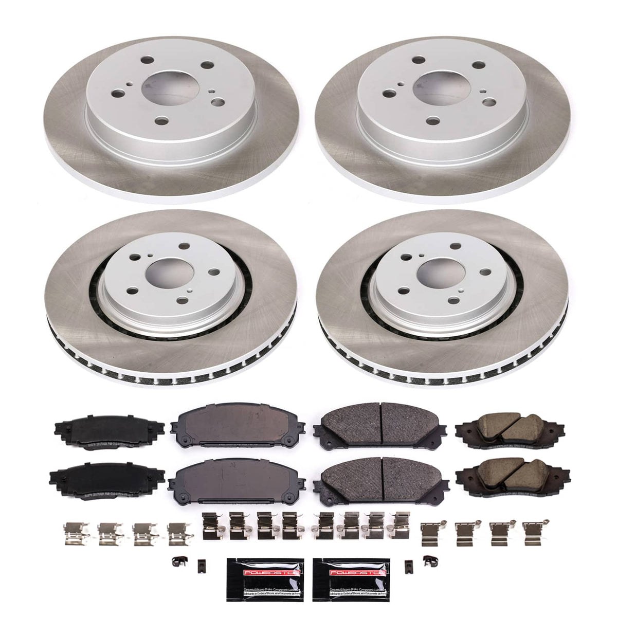 Power Stop 20-21 Toyota Avalon Front and Rear Semi-Coated Rotor Kit