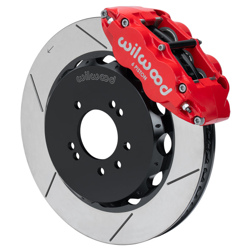 Wilwood 95-98 Nissan Skyline Superlite 6R Front BBK w/ 14in Slotted Rotors & Flexlines - Red
