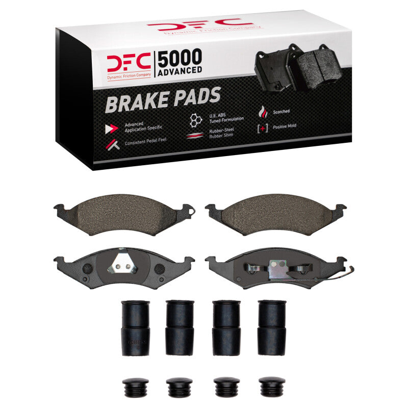 DFC 86-93 Ford Taurus SHO Front 5000 Advanced Semi Metallic Brake Pads and Hardware Kit