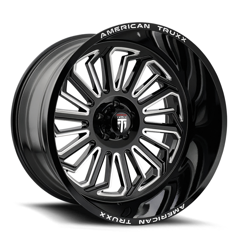 American Truxx AT1916 Butcher 24x14 / 6x135 BP / -76mm Offset / 87.1mm Hub Gloss Black Milled Wheel