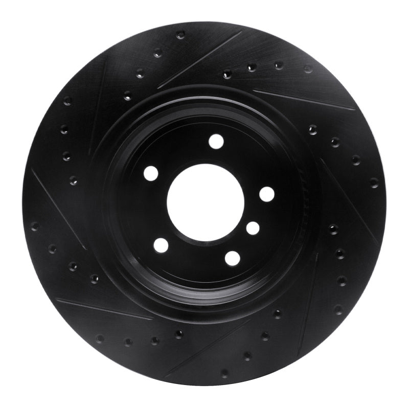 R1 95-03 BMW 750IL Rear Right Drilled & Slotted Black Brake Rotor