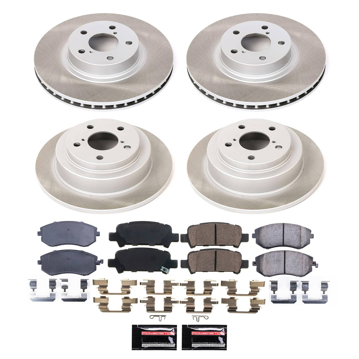 Power Stop 02-03 Subaru Impreza Front and Rear Semi-Coated Rotor Kit