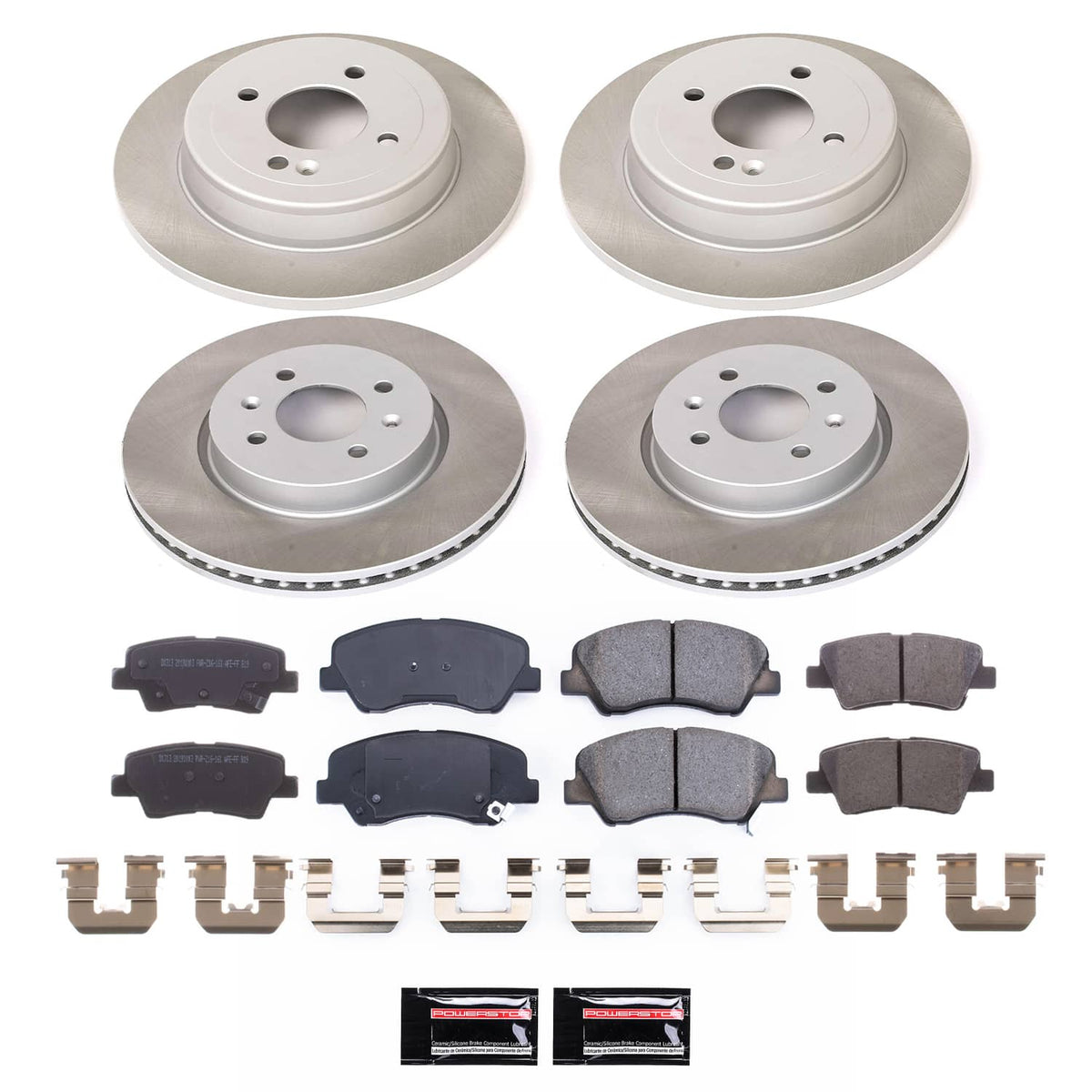 Power Stop 12-17 Kia Rio Front and Rear Semi-Coated Rotor Kit