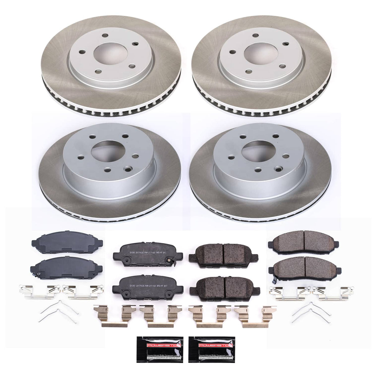 Power Stop 11-14 Nissan LEAF Front and Rear Semi-Coated Rotor Kit