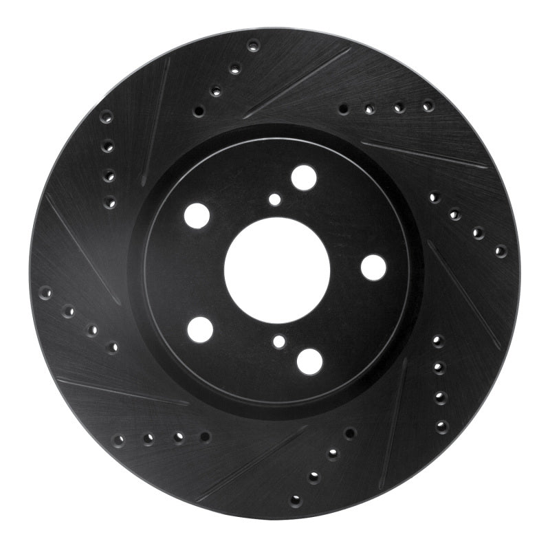 R1 -25 BMW 228I xDrive Gran Coupe Right Front Drilled & Slotted Black Brake Rotor