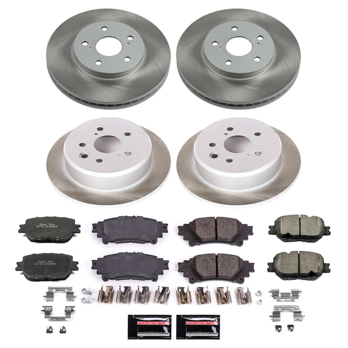 Power Stop 14-15 Lexus IS250 Front and Rear Semi-Coated Rotor Kit