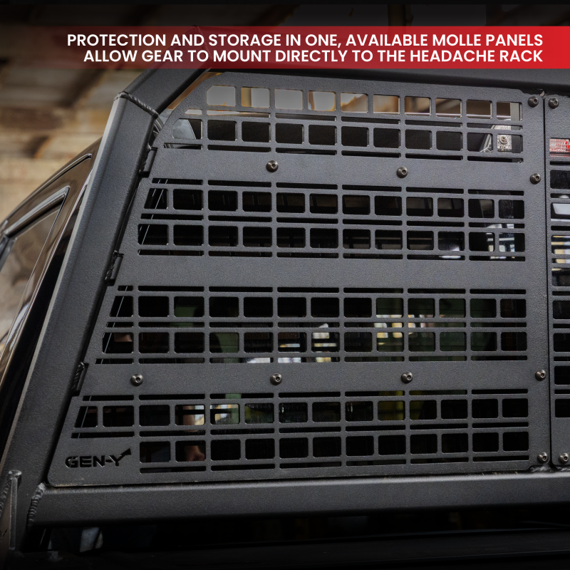 Gen-Y 20+ GMC GM 2500/3500 Defender Headache Rack/ 3-Louver Panels - Black