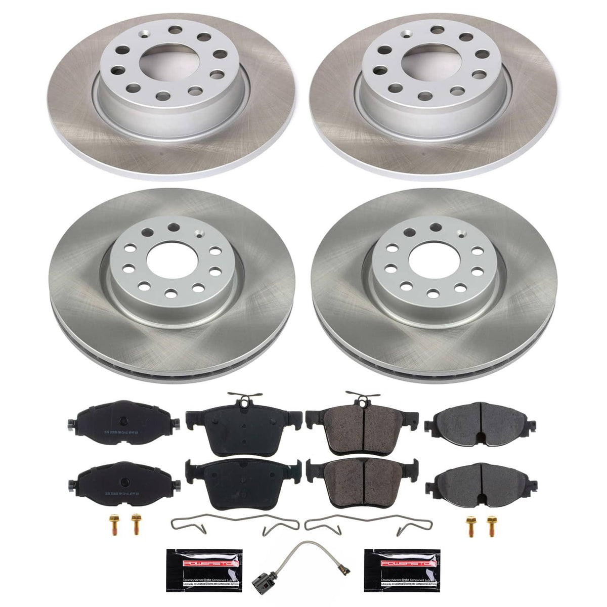 Power Stop 15-20 Audi A3 Front and Rear Semi-Coated Rotor Kit