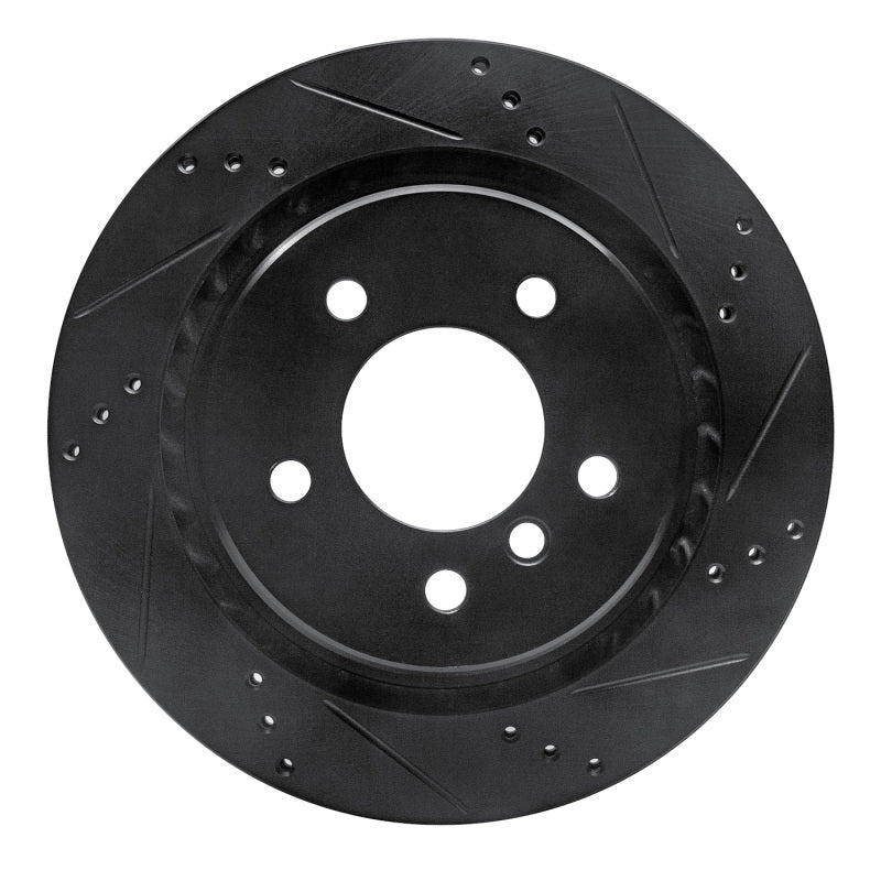 R1 95-02 BMW Z3 Left Rear Drilled & Slotted Black Brake Rotor