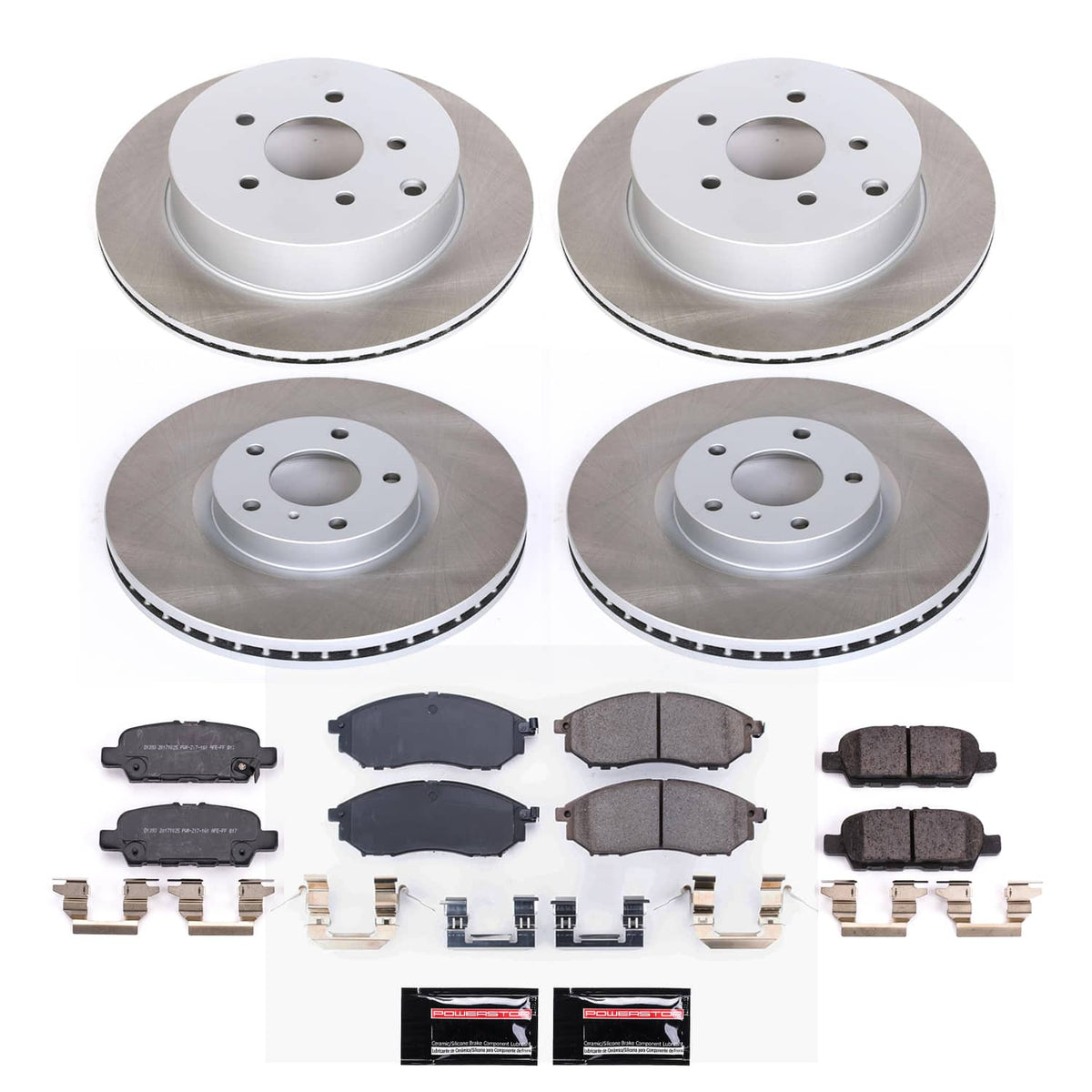Power Stop 14-19 Infiniti Q70 Front and Rear Semi-Coated Rotor Kit