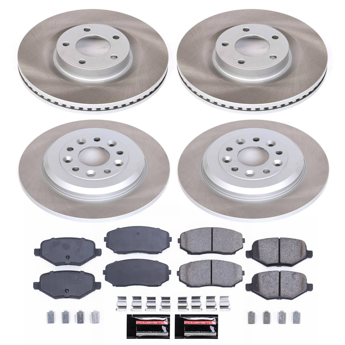 Power Stop 13-14 Ford Edge Front and Rear Semi-Coated Rotor Kit